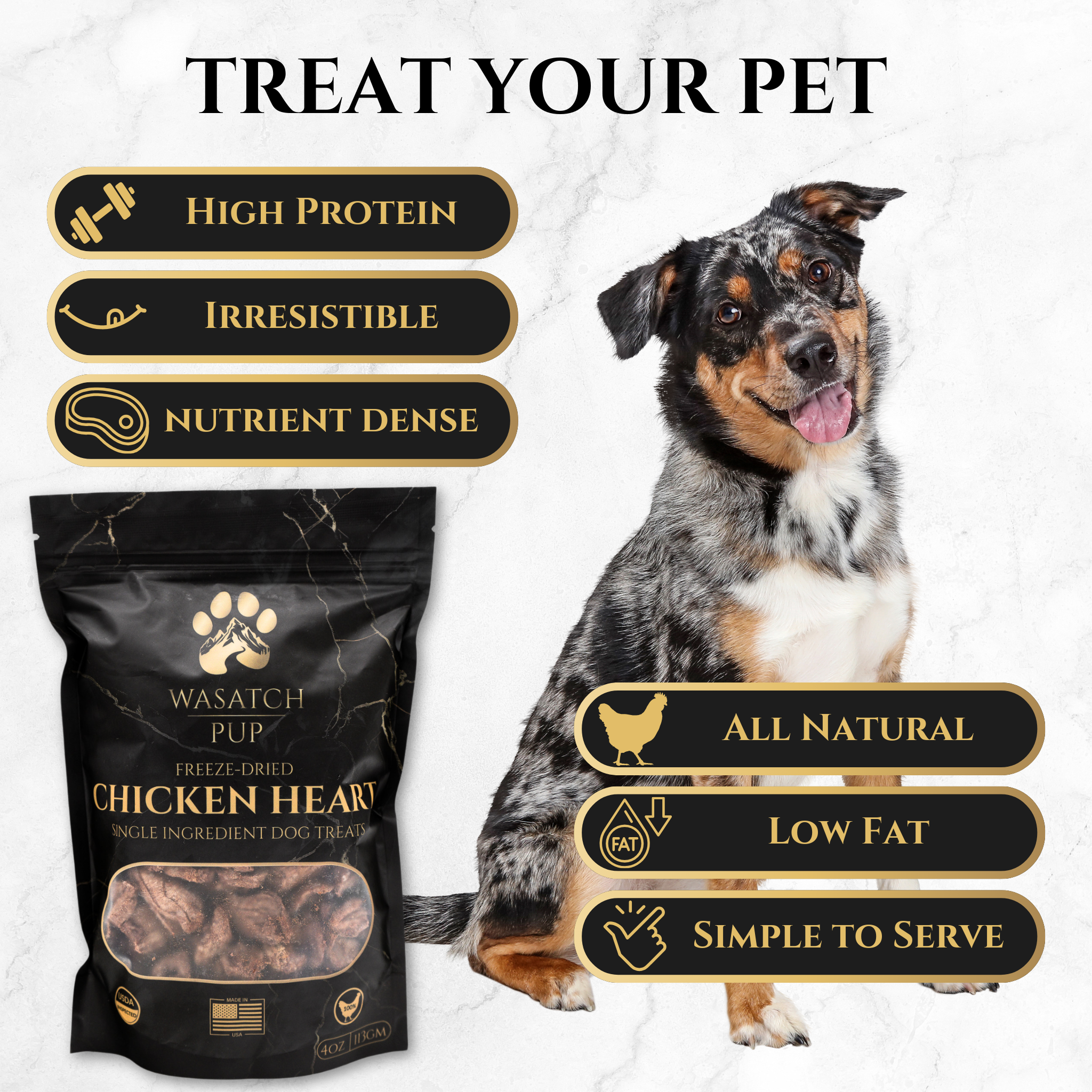 Freeze-Dried Chicken Heart | Single Ingredient Dog Treats