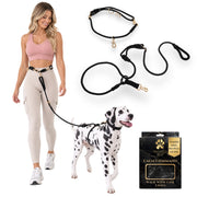 Calm Command © Hands Free, No-Pull Leash With Woman Wearing Leash And Walking Dalmation - Wasatch Pup