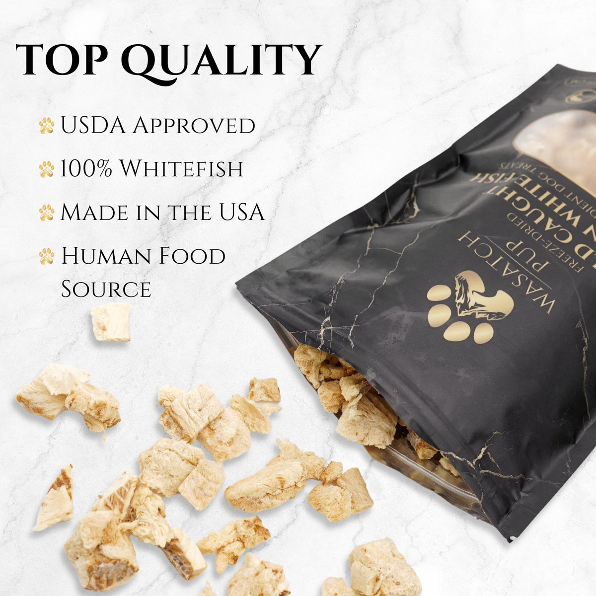 Freeze-Dried Alaskan Whitefish Dog Treats - Wasatch Pup
