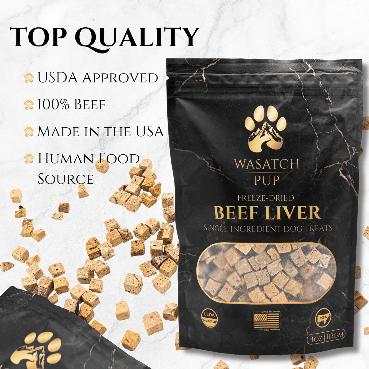 Freeze-Dried Beef Liver Dog Treats - Wasatch Pup