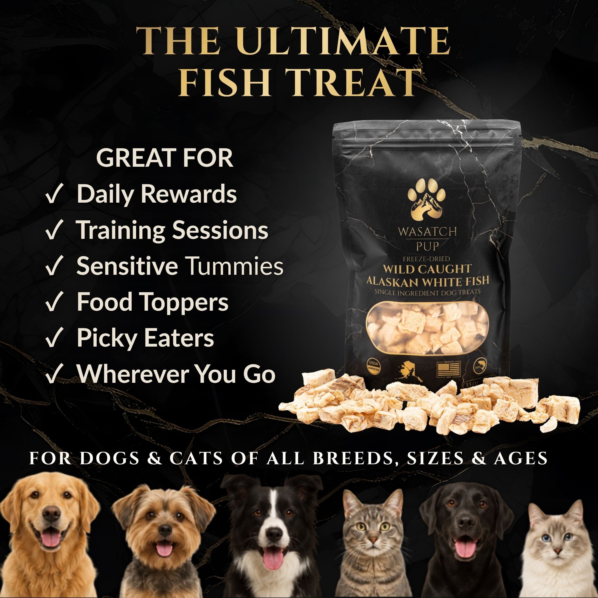 Freeze-Dried Alaskan Whitefish Dog Treats