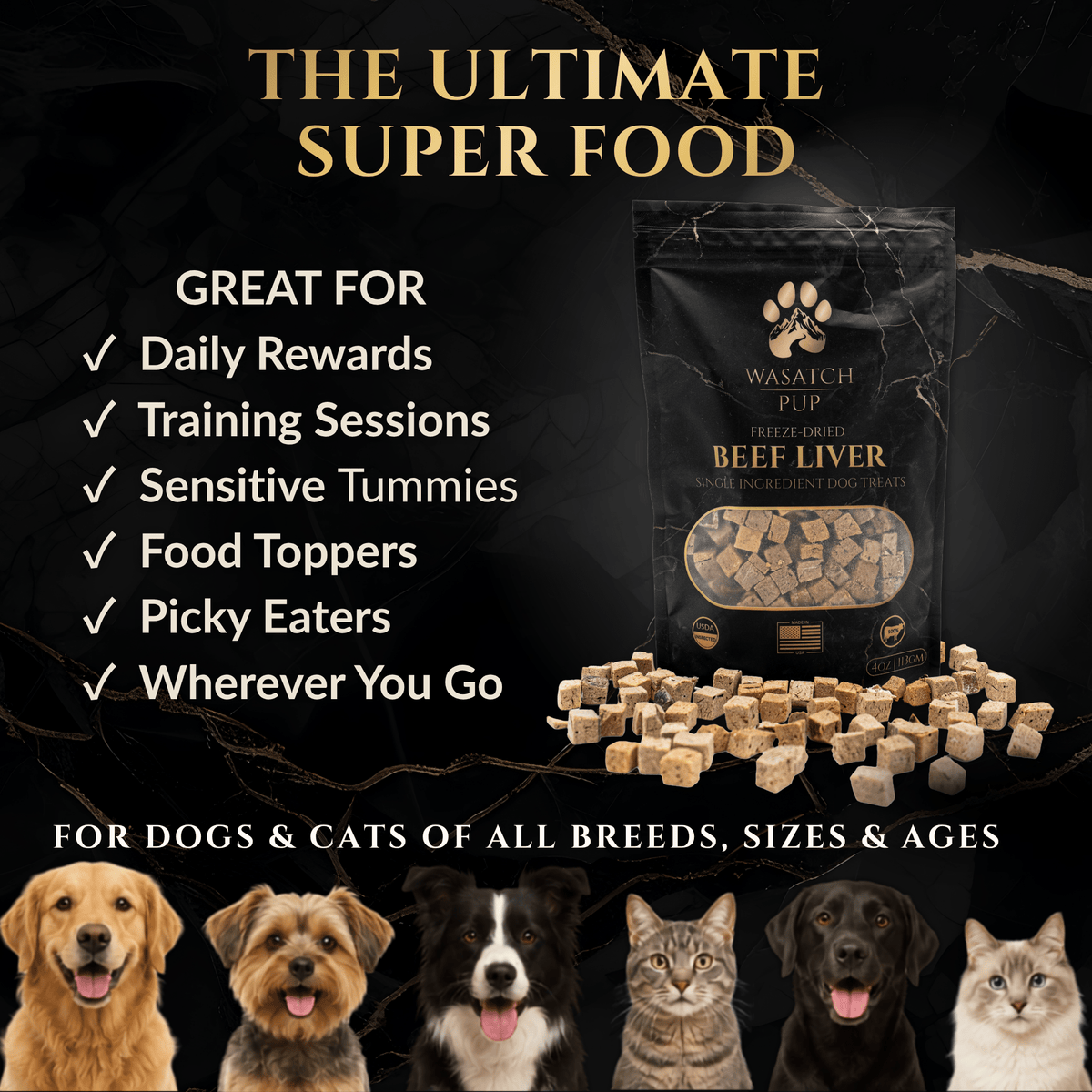 Freeze-Dried Beef Liver Dog Treats - Wasatch Pup