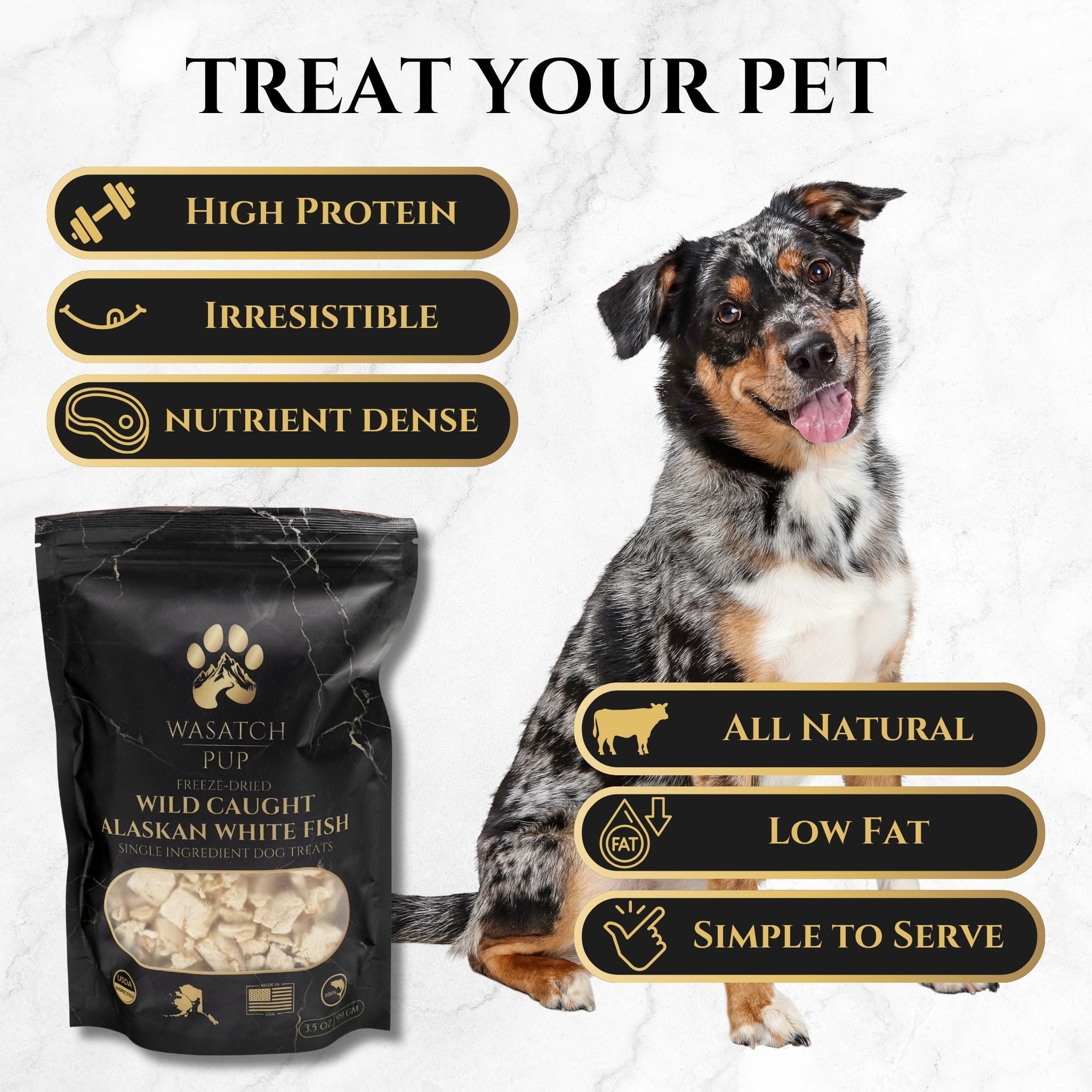 Freeze-Dried Alaskan Whitefish | Single Ingredient Dog Treats