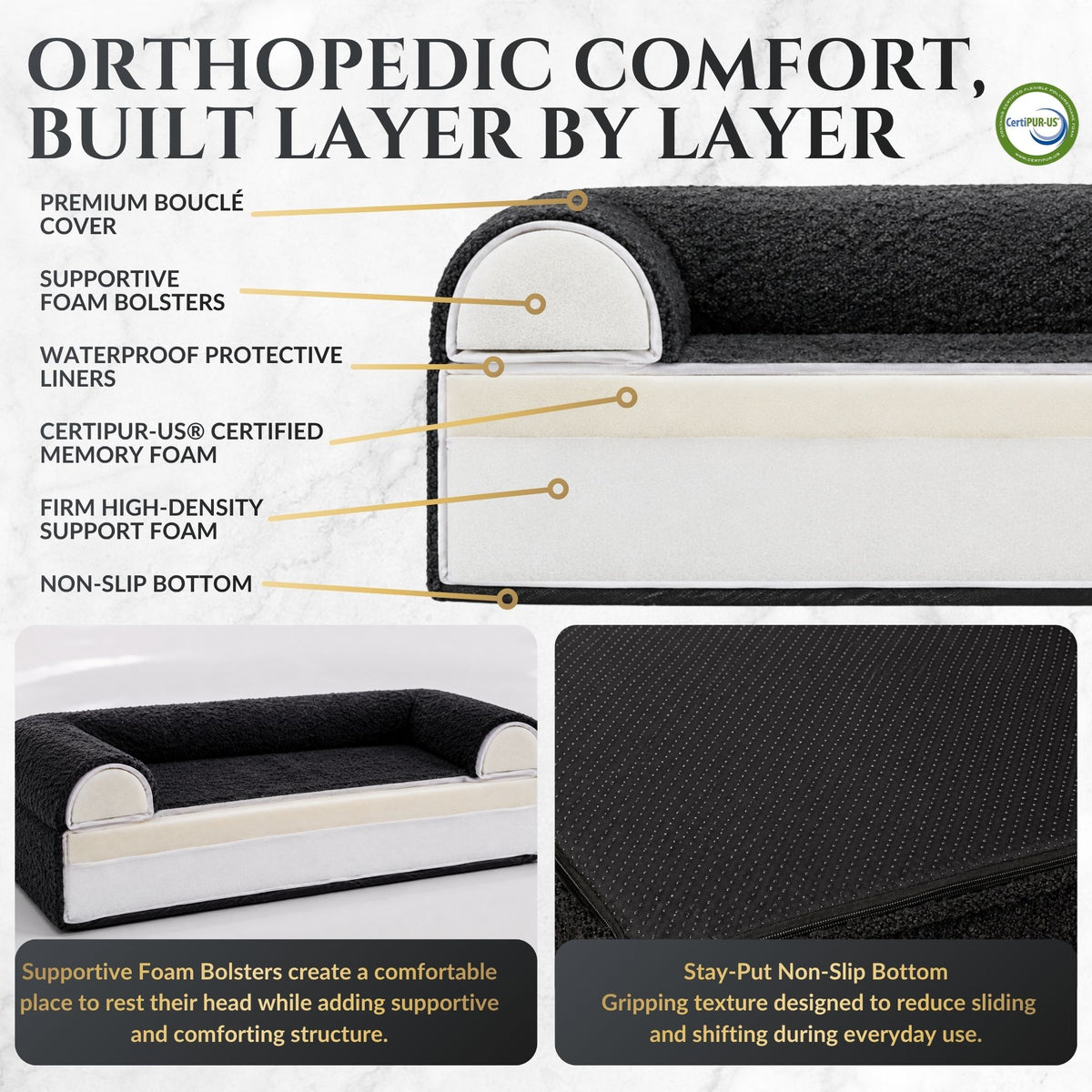 Luxury Orthopedic Dog Bed - Wasatch Pup