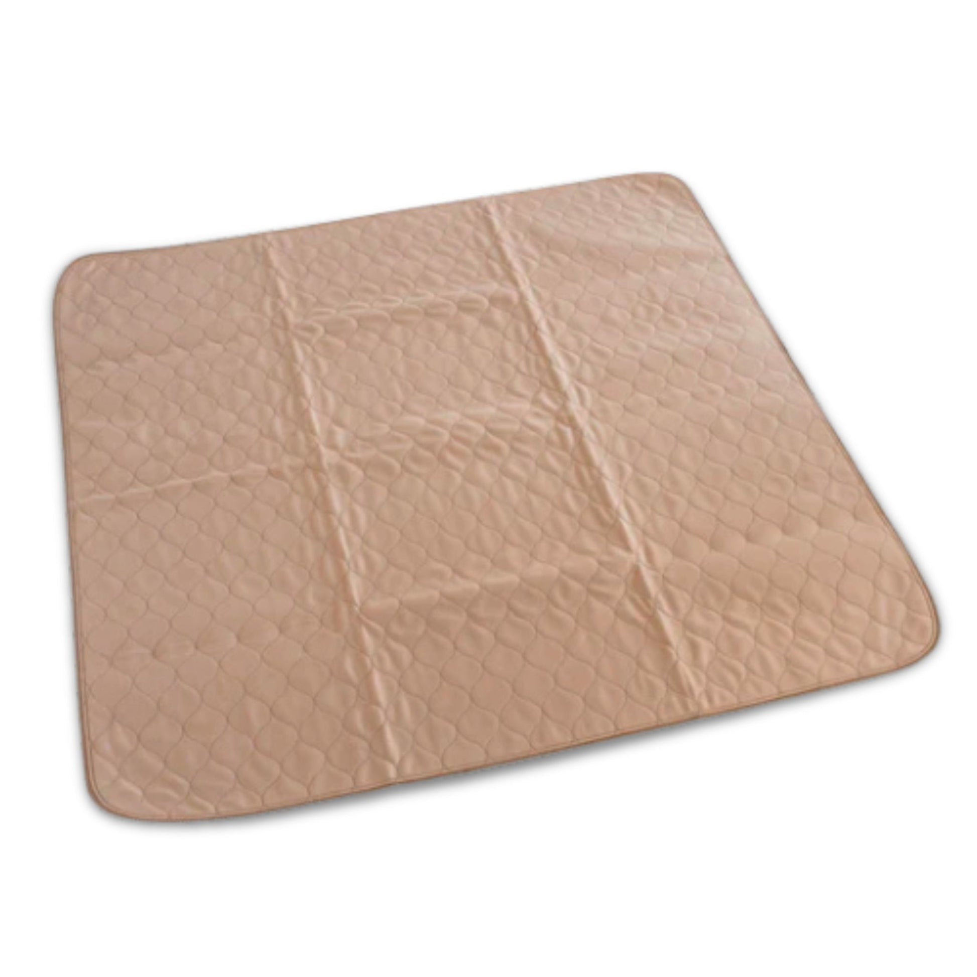 Beige textured dog mat on a white background. EZwhelp laminated pads are perfect for floor mats, human incontinence or general animal care and training. They are waterproof and washable. Rounded corners help the pads lay well against box or crate walls.&nbsp;

Do not use bleach or fabric softener when washing.

Laminated pads are the best environmental fit for low energy demand and impact.