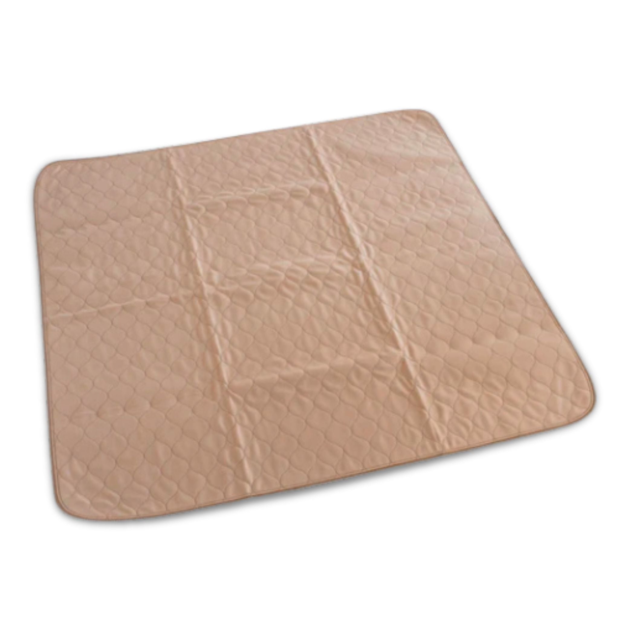 Beige textured dog mat on a white background. EZwhelp laminated pads are perfect for floor mats, human incontinence or general animal care and training. They are waterproof and washable. Rounded corners help the pads lay well against box or crate walls.&nbsp;

Do not use bleach or fabric softener when washing.

Laminated pads are the best environmental fit for low energy demand and impact.